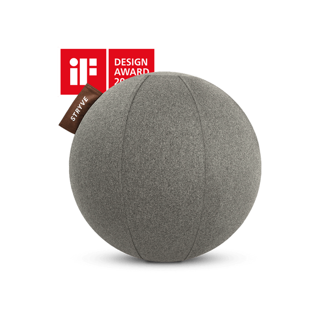 STRYVE Balance Ball Warm Grey 65 cm Active Ball – Wollfilz