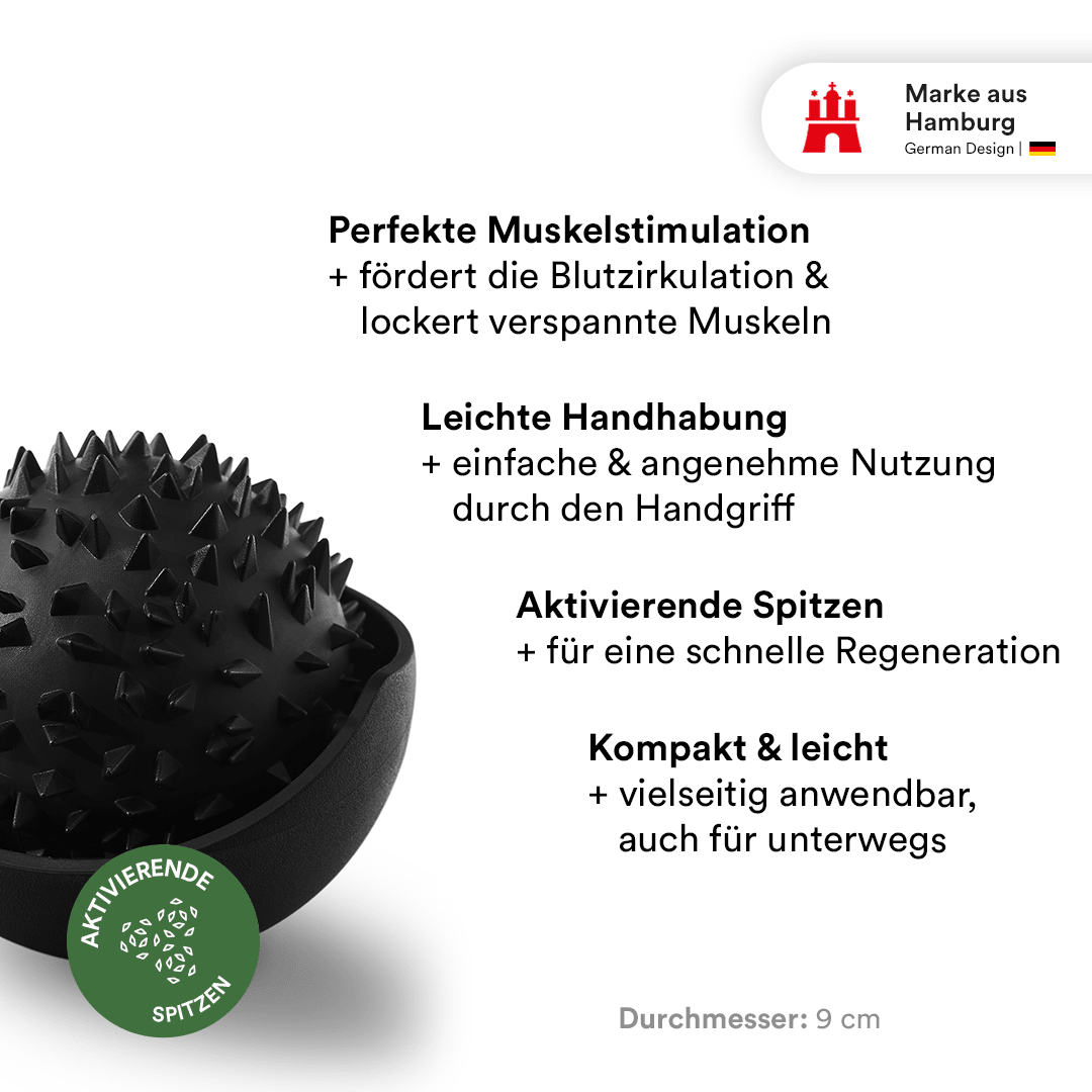 Recovery Ball – Igelball mit Griff zur Selbstmassage