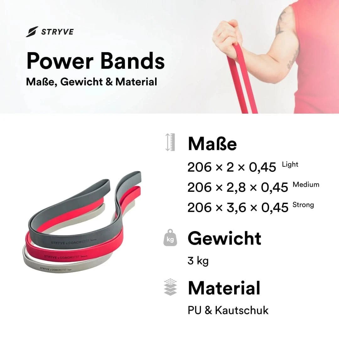 Fitnessbänder Set – STRYVE x Coach Stef Power Bands für Fitness & Home Workout