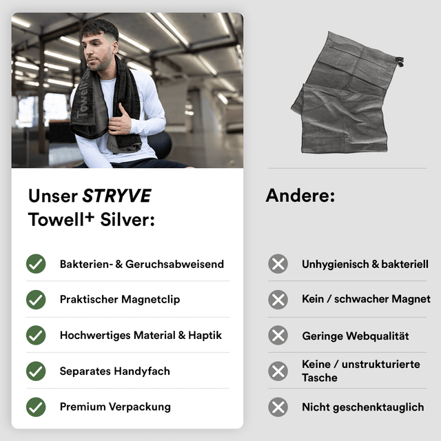 STRYVE Handtücher Towell+ Silver