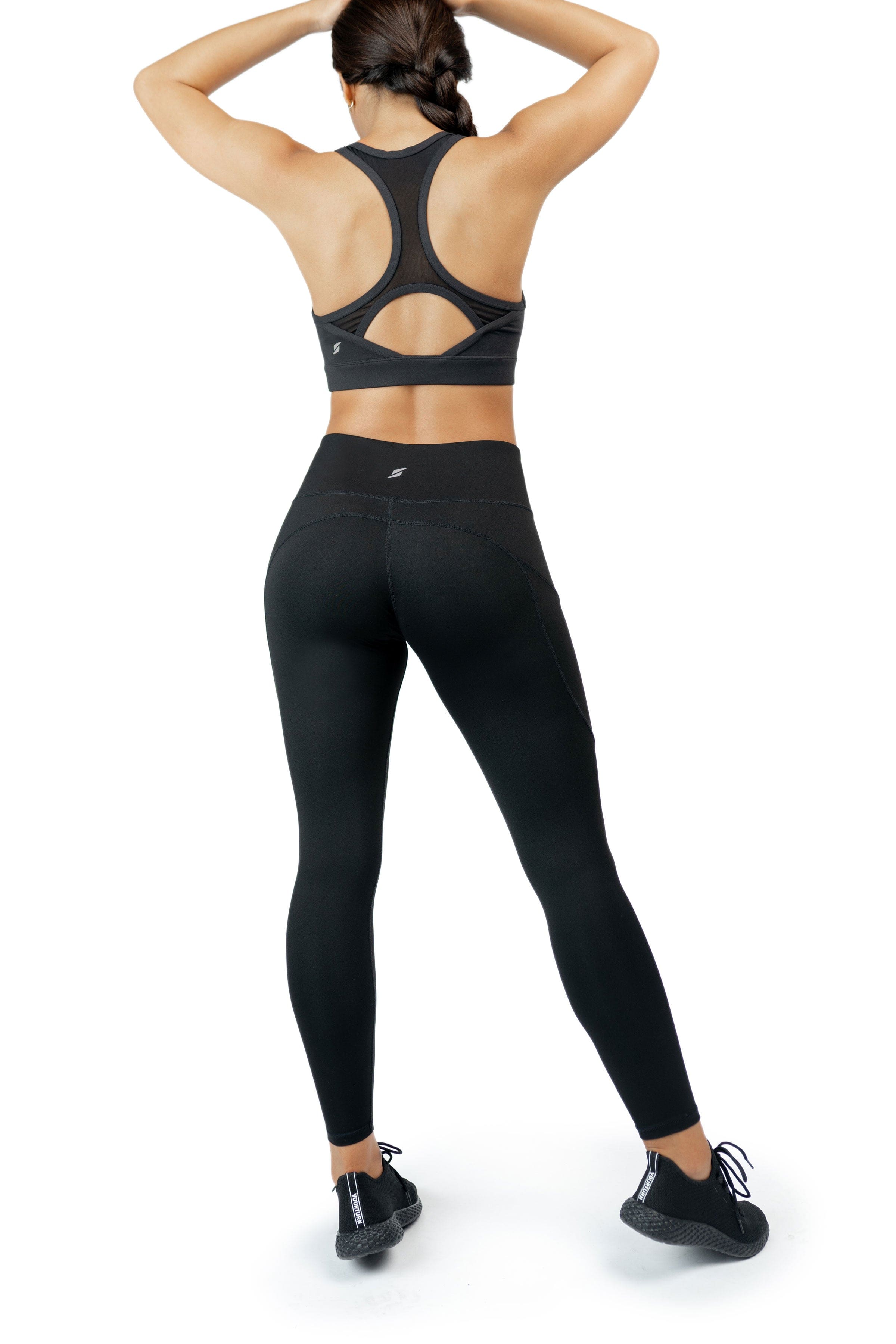 Black running tights women's online